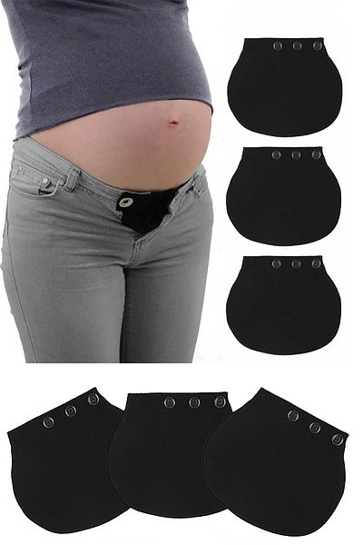 Pimobile Tresbel Maternity Pants Waist Expander-Pants Expander for Women Black 3 Pieces