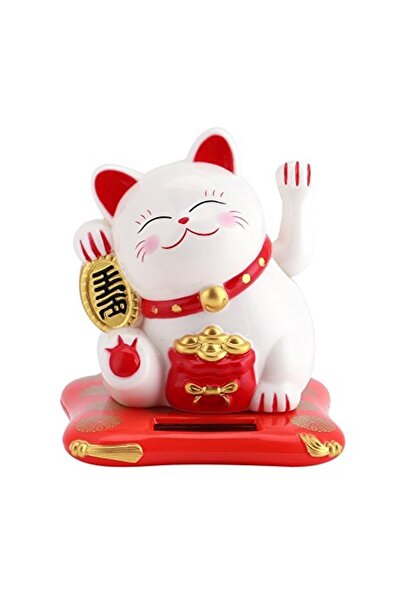 Garsent Güneş Enerjili El Sallayan Kedi, Uğur Kedisi, Güneş Enerjisi, Uğur Getiren Dekor, Güneş Enerjili Ke