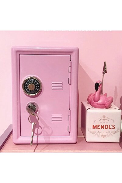 keyfim shop Lockable Safe Piggy Bank - pink