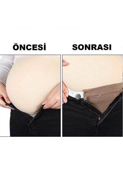 Pimobile Maternity Pants Waist Expander-Pants Expander for Women Beige-navy-white Set of 3