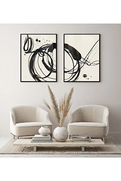 FOGO WOOD Tablo 2'li Ahşap Soyut Daireler