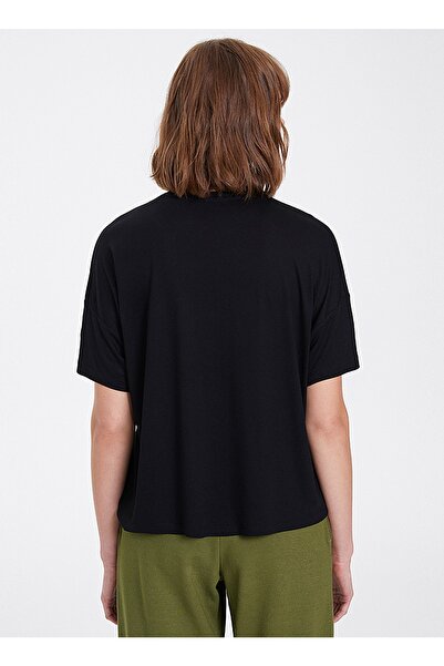 WESTMARK LONDON West Mark London Women's Ecovero Ecological Viscose Loose Cut Crew Neck Black T-shirt