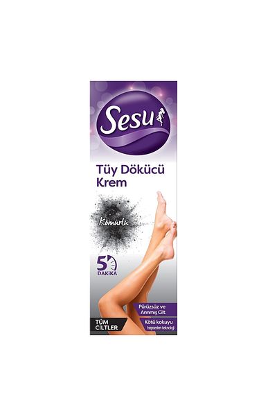 Sesu 100 ml Cream Detox Hair Removal Charcoal