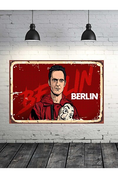TAKIFİX La Casa De Papel Berlin 20x30 Cm Retro Ahşap Tablo