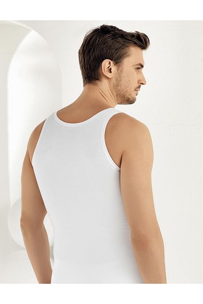 Şahinler Ανδρικό λευκό φαρδύ λουράκι Lycra Single Jersey Tank Top M New Season