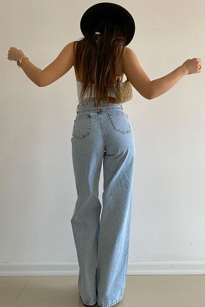 Livik Blugi Talisman Lycra cu talie super înaltă - Pantaloni din denim cu picioare largi