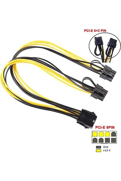 Alfais 4880 Pci-e 8 Uyumlu Pin Ekran Kartı Express Power Güç Çoklayıcı Y Kablosu