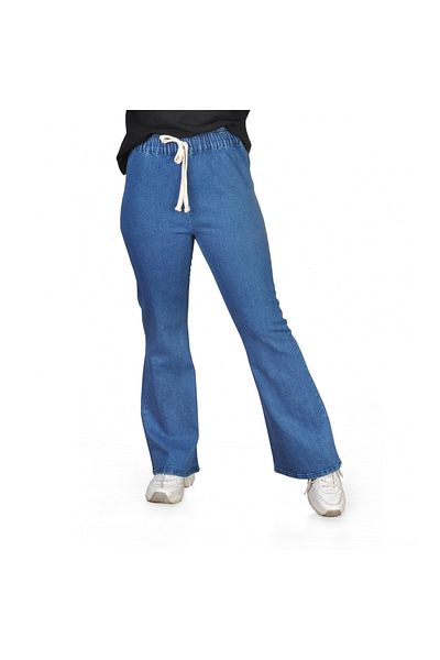 Fresh&Moda Women's Elastic Waist Spanish Lycra Blue Jeans