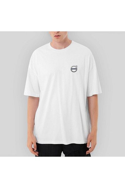 Z zepplin Tricou alb supradimensionat cu logo Volvo