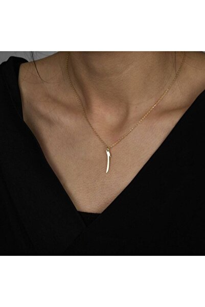 GÜMÜŞ 925k Elif Altın Kaplama Kolye