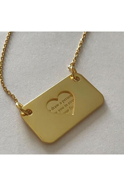 GÜMÜŞ 925k Açılır Kapanır Plaka ‘istediğini Yazdır’ Altın Kaplama Kolye