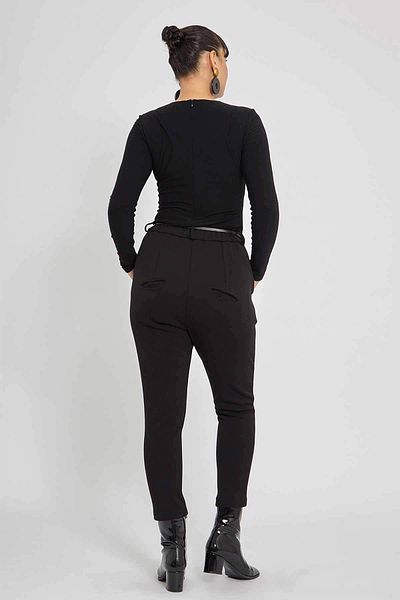 VERDA Leather Belted Pants
