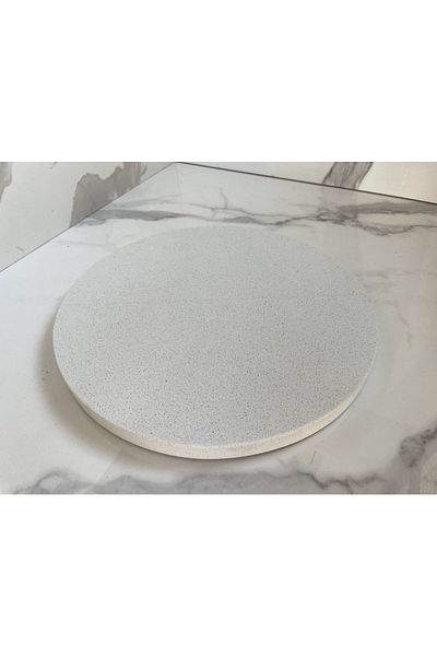 QAAN WOODS Marble Presentation & Serving Plate 100% Natural White Gray Patty