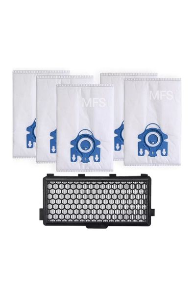 MFS Miele Classic C1 Powerline - 5 أكياس غبار متوافقة ومجموعة فلتر Hepa