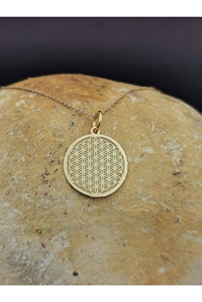 GÜMÜŞ 24 Ayar Has Altın Kaplama Yaşam Çiçeği Kolye