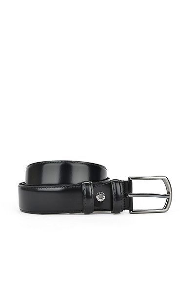 Ziya , Genuine Leather Men's Belt 3.5 Cm 93439 1802 3 Black