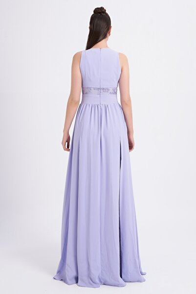 Balizza Blz-güpür Detaylı V Yaka Abiye Elbise