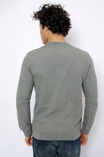 U.S. Polo Assn. U.s Polo Assn. Erkek Gri Dokuma O Yaka Sweat T-shirt