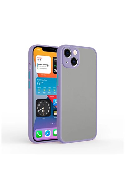 Ally Iphone 13 6.1inç Kamera Korumalı Premium Silikon Kılıf Lila