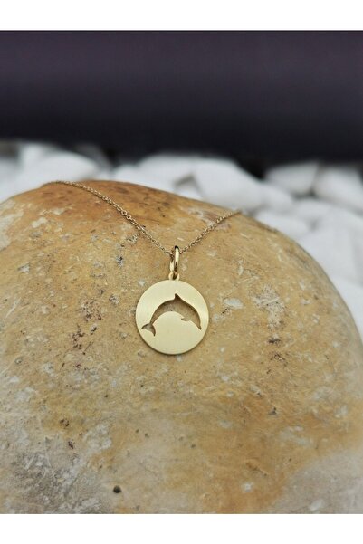 GÜMÜŞ Has Altın Kaplama Yunus Balığı 925k Kolye