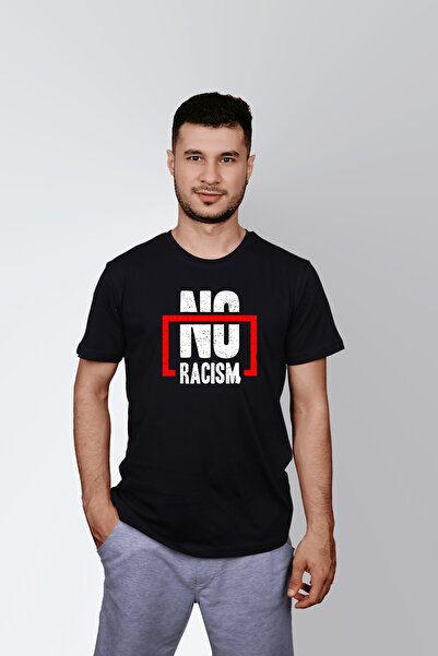 ErTaPassage Crna Bez Rasizma Štampano Muška T-shirt - T5900571