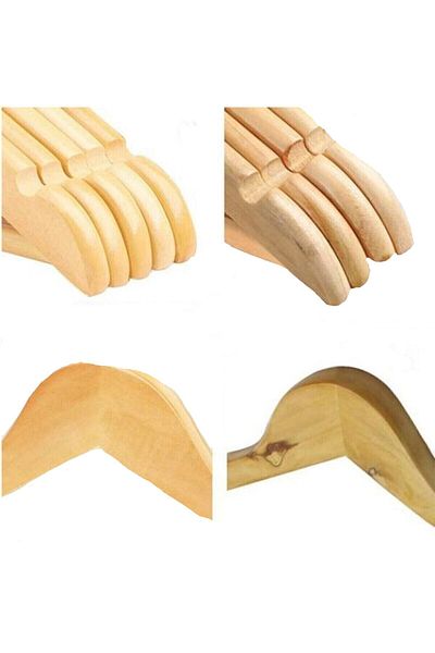 Lorin Wooden Clothes Hanger Set of 12 Natural Color Natural Cs1005h