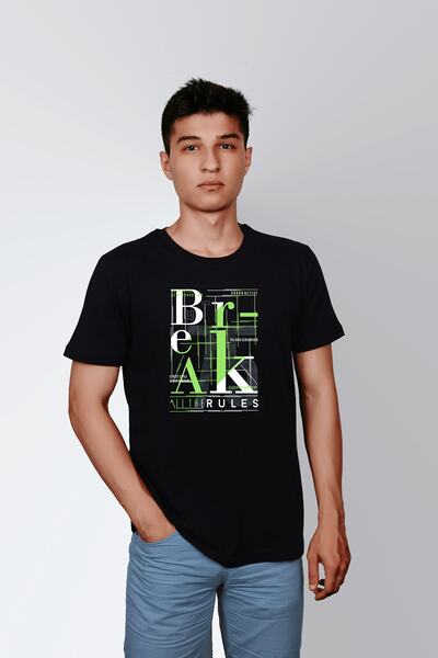 ErTaPassage Crna Štampano Muška T-shirt - Povreda zabeležena, T1676390