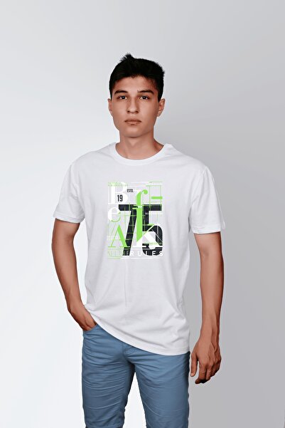 ErTaPassage Alb cu imprimeu Bărbați tricou - Break scris, T1676390