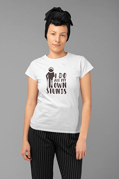 ErTaPassage Alb supradimensionat tricou - Femeie, cu imprimeu , Faceți mișcăr...