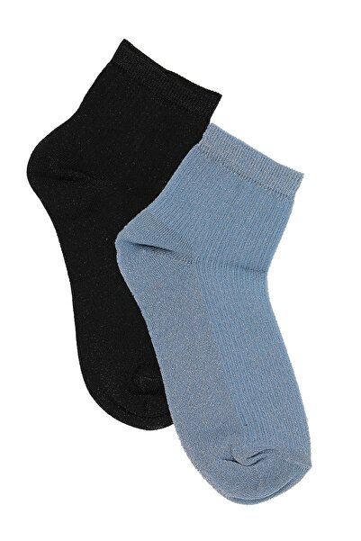 CF Color Feet 2'li Paket Simli Mini Soket Kadın Çorap