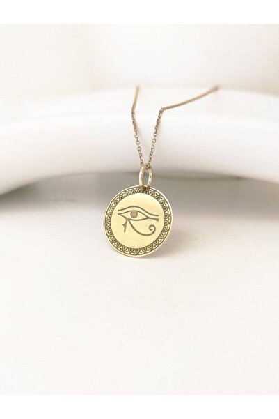 GÜMÜŞ 925k Tasarım Ra’nın Gözü Altın Kaplama Kolye