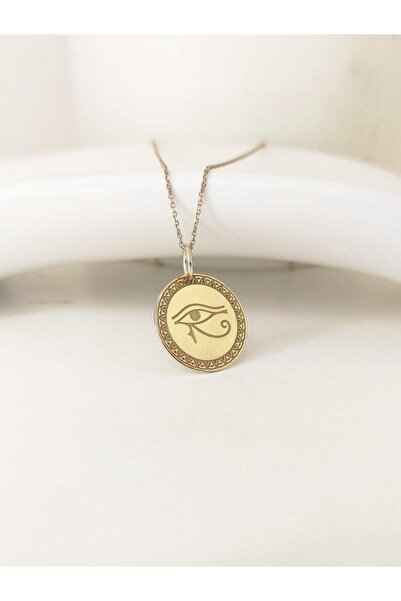 GÜMÜŞ 925k Tasarım Ra’nın Gözü Altın Kaplama Kolye