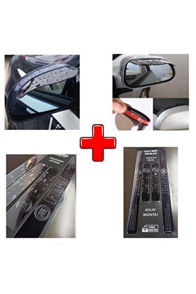 Aksefuar Lazer Fiat / Tofaş Uno Uyumlu Kapı Eşiği Ve Ayna Yağmur Koruyucu