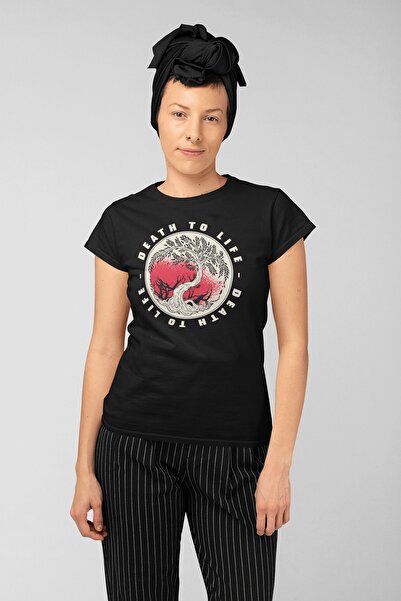 ErTaPassage Black Hayata Death cu imprimeu Standard pentru femei tricou T3644250