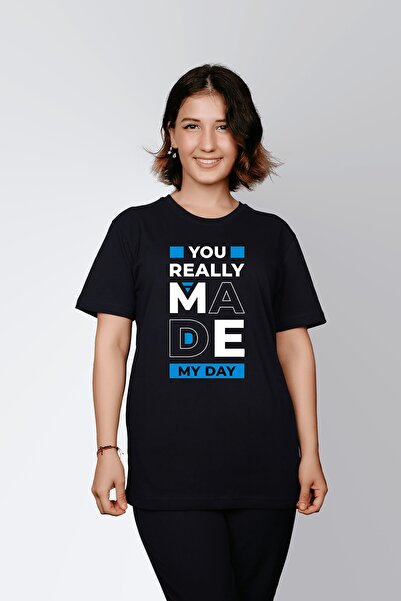 ErTaPassage Negru cu imprimeu Femeie tricou - Te-am încântat, scris, T1585995