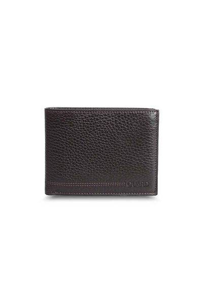 GUARD Men's Leather Wallet - Hgüneyli, Brown, Coin Compartment