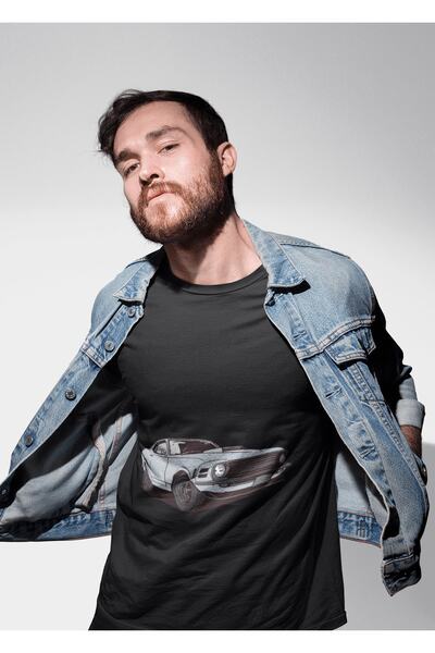 ErTaPassage Μαύρο ανδρικό μπλουζάκι αυτοκινήτου με τύπωμα - T9359588