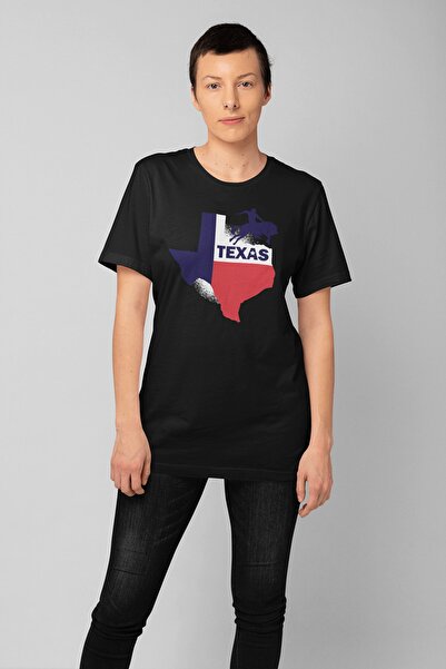 ErTaPassage Black Texas cu imprimeu Femei tricou - T6325105