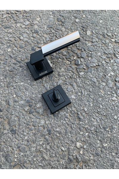 ARON Sofuoğlu Luxury Linda Square Rosette (room) Matte Black - Satin Door Handle Aluminum / Steel