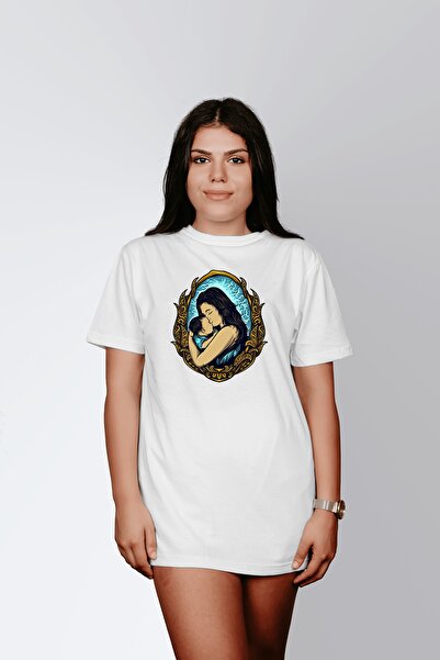 ErTaPassage Mamă și copil alb cu imprimeu tricou - T8932340