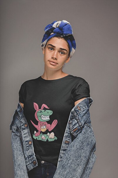 ErTaPassage Paște cu imprimeu Femeie Neagră tricou - T2188327