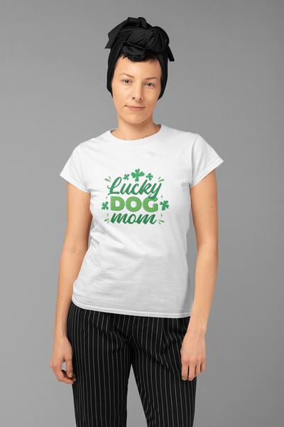 ErTaPassage Γυναικείο μπλουζάκι White Lucky Dog με τύπωμα - T2350867