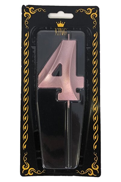 PARTİSERÜVENİ Rakam Mum 4 Rose Renk 14 Cm