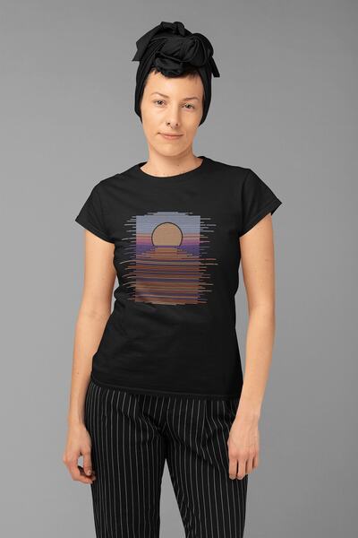 ErTaPassage Black Horizon cu imprimeu Femei tricou - T5790949