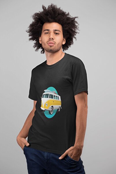 ErTaPassage تي شيرت رجالي أسود - مطبوع عليه حافلة كارافان، T4780366
