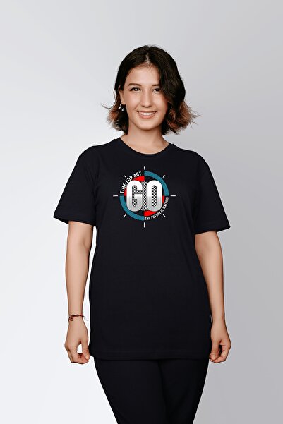 ErTaPassage It's Time to Move Black cu imprimeu Femei tricou - T1340267