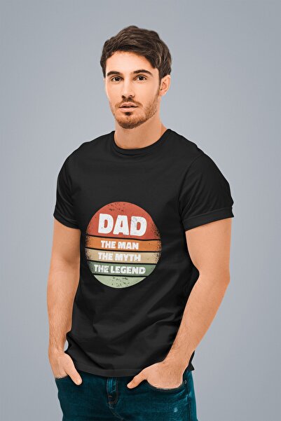 ErTaPassage Bărbați Black Legend Dad cu imprimeu Standard tricou T1157780