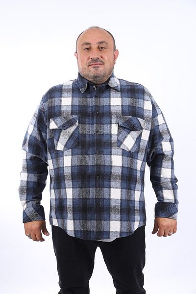 MocGrande Πουκάμισο Ξυλοκόπος Διπλή Τσέπη Big Plaid 22216-indigo