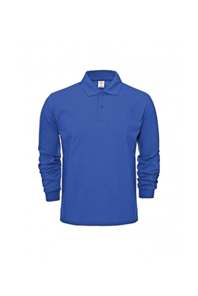 Nacar Erkek Lacivert Polo Yaka Uzun Kollu Tişört