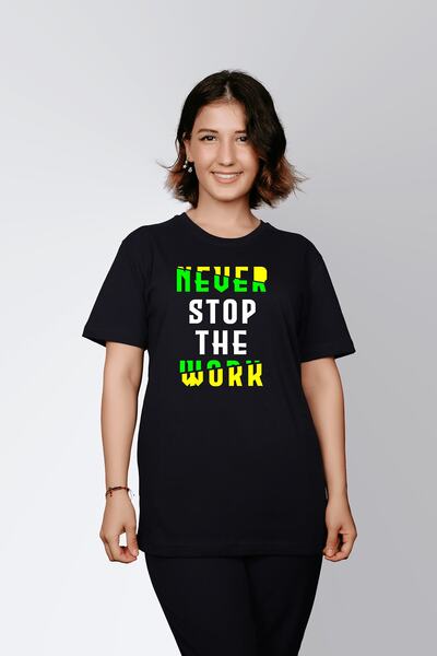 ErTaPassage Μαύρο γυναικείο μπλουζάκι με τύπωμα - Never Give Up, T5178060